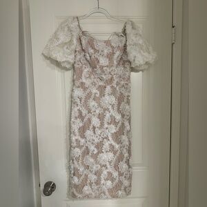Exscape Bridal White Lace Dress Size 4